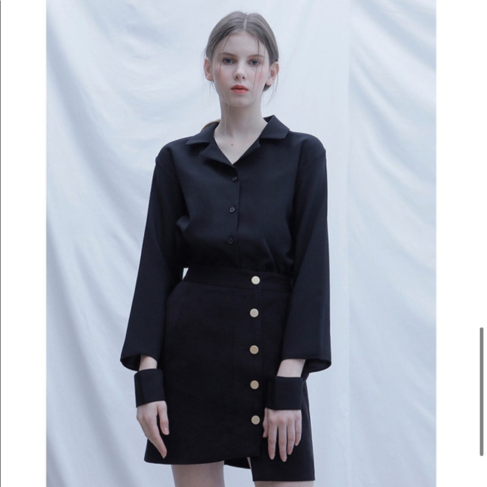 Korean Designer Shirt With Slit Cuffs